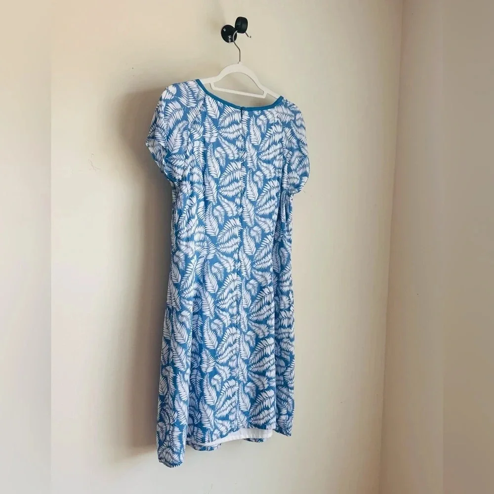 Boden Blue and White Print Dress - Size 10 - Picture 8 of 11